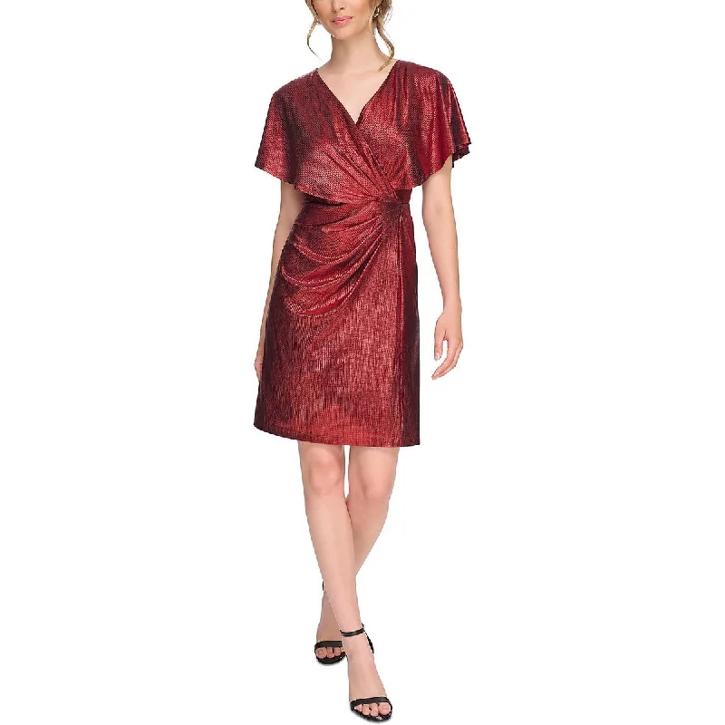 Kensie Womens   Metallic  Wrap Dress Casual chic unclassified dresses