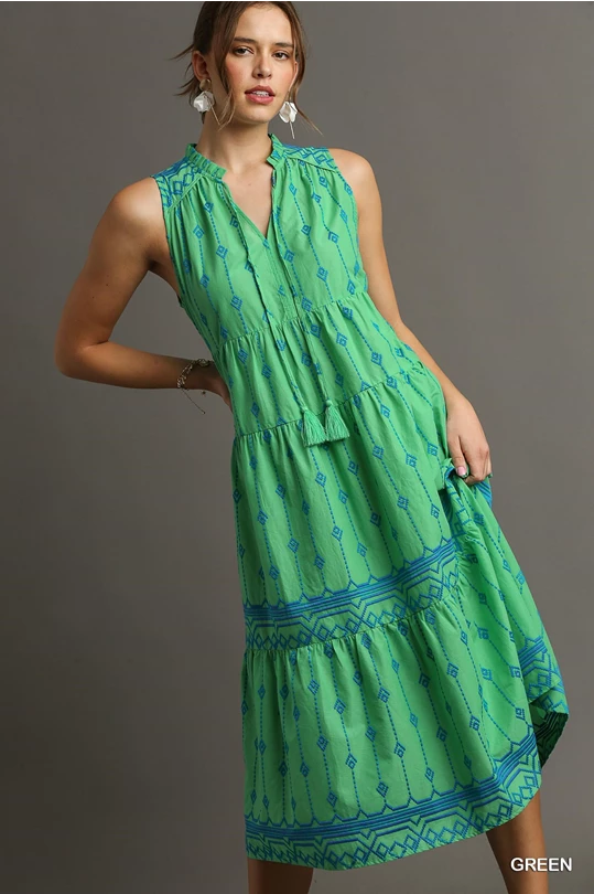 Kiwi Embroidered Dress Ruffled unclassified dresses