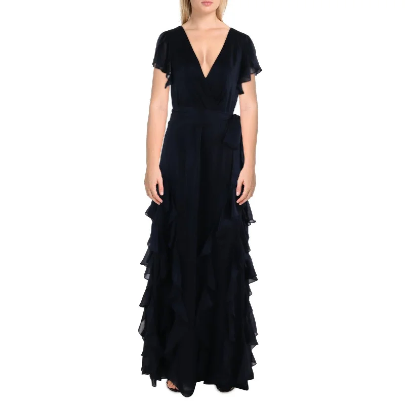 Lauren Ralph Lauren Womens Full Length Ruffled Evening Dress Chiffon unclassified dresses