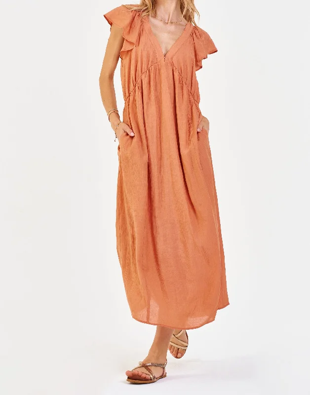 LOTTIE DEEP V DRESS SOFT APRICOT Open-back unclassified dresses