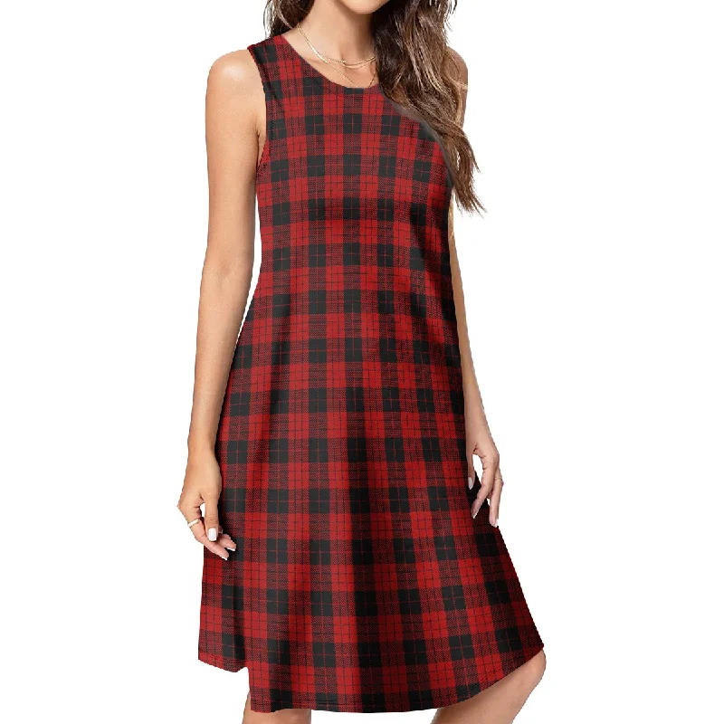 MacLeod Black and Red Tartan Womens Casual Dresses Gothic unclassified dresses