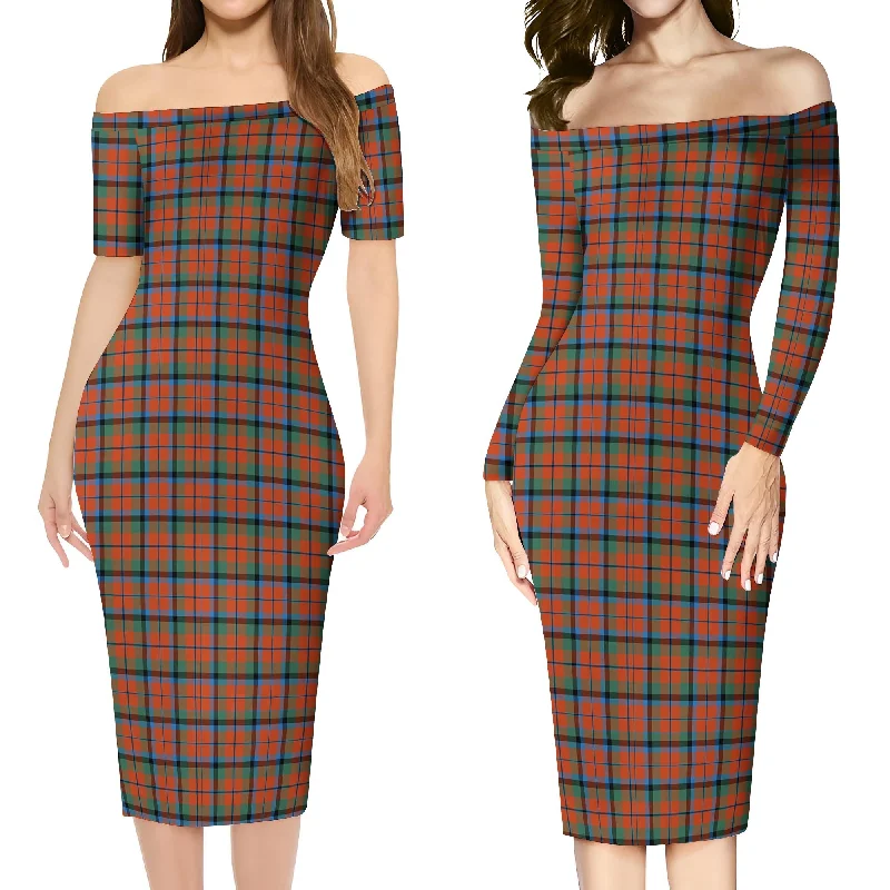 MacNaughton Ancient Tartan Off Shoulder Lady Dress Wedding guest unclassified dresses