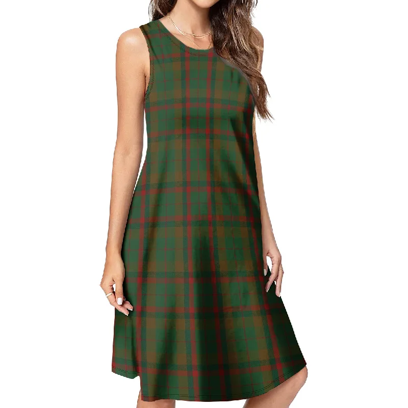 Macnaughton Hunting Tartan Womens Casual Dresses One-shoulder unclassified dresses