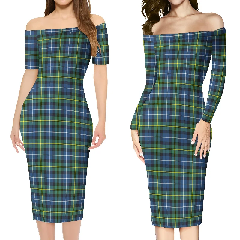 MacNeil of Barra Ancient Tartan Off Shoulder Lady Dress Boho unclassified dresses