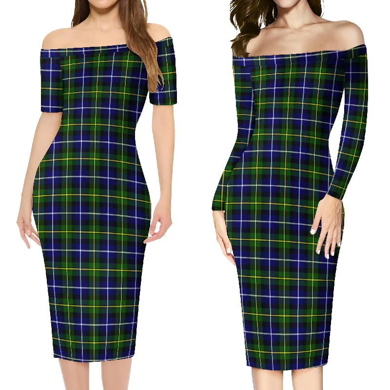 MacNeil of Barra Modern Tartan Off Shoulder Lady Dress Embroidered unclassified dresses