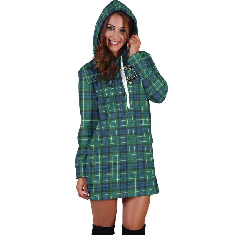 MacNeil of Colonsay Ancient Tartan Hoodie Dress with Family Crest Fashionable unclassified dresses