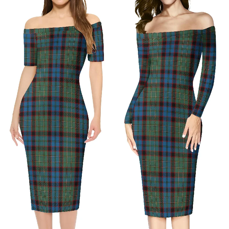 MacNicol Hunting Tartan Off Shoulder Lady Dress High-low unclassified dresses