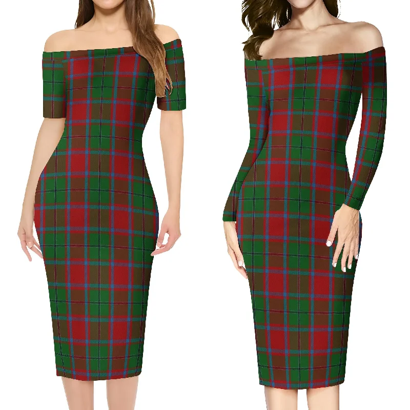 MacPhail Blue Bands Tartan Off Shoulder Lady Dress Graduation unclassified dresses