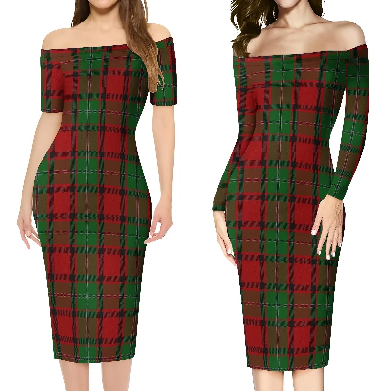 MacPhail (McPhail) Tartan Off Shoulder Lady Dress Soft fabric unclassified dresses