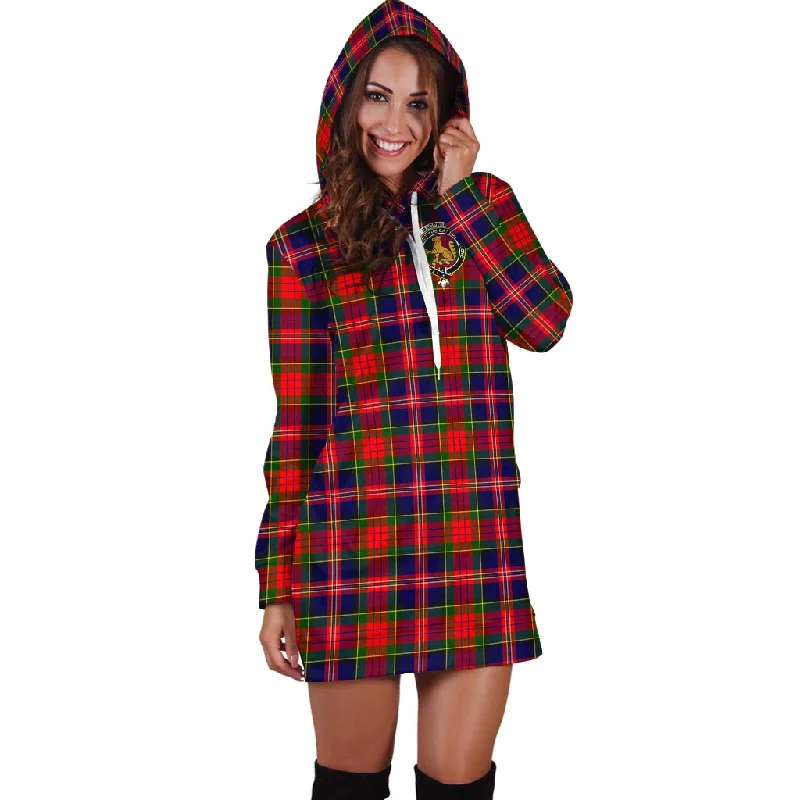 MacPherson Modern Tartan Hoodie Dress with Family Crest Fashionable unclassified dresses