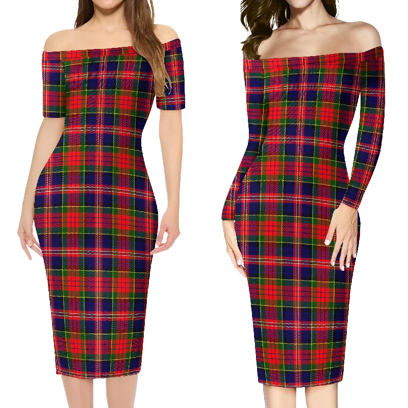 MacPherson Modern Tartan Off Shoulder Lady Dress Affordable unclassified dresses