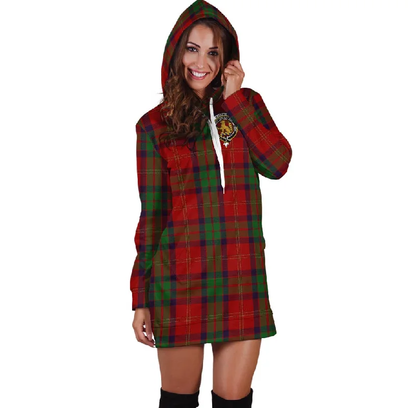 MacPherson of Cluny Tartan Hoodie Dress with Family Crest Bodycon unclassified dresses