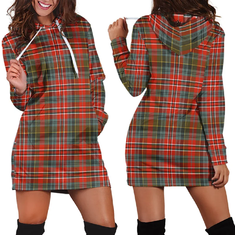 MacPherson Weathered Tartan Hoodie Dress Open-back unclassified dresses