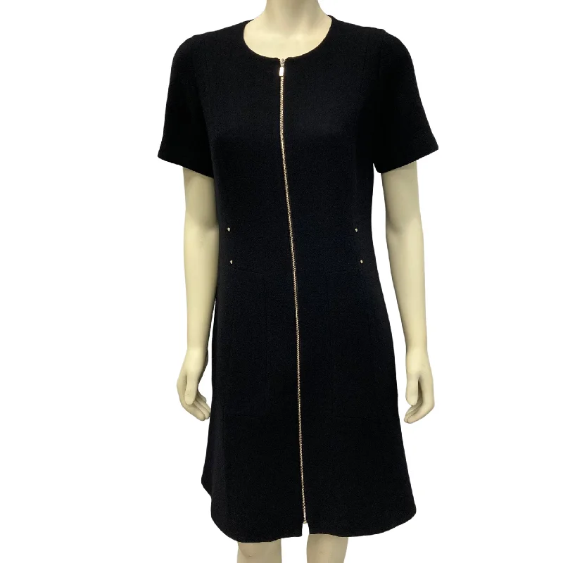 Michele C. Meyer-Shipp's Black Zip-Front Dress (L) Discounted unclassified dresses