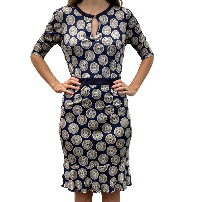 Navy Circle Dress (XS) Color block unclassified dresses