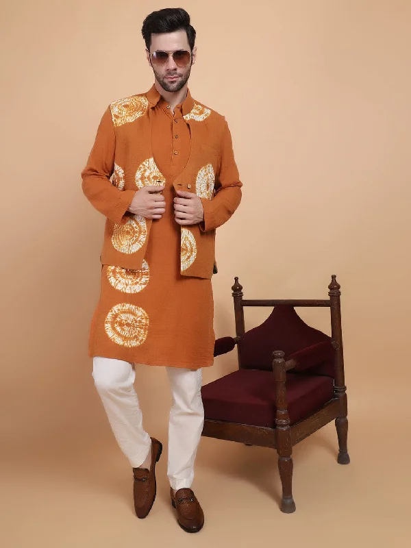 Yellow Tie & Dye Kurta Set Lounge unclassified dresses