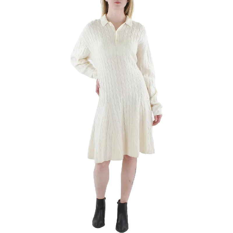 Polo Ralph Lauren Womens Wool Blend Cable Knit Fit & Flare Dress Trendy unclassified dresses