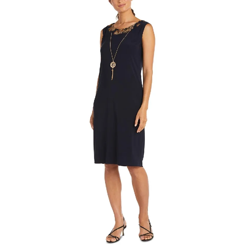 R&M Richards Womens Foiled Knee-Length Shift Dress Discounted unclassified dresses