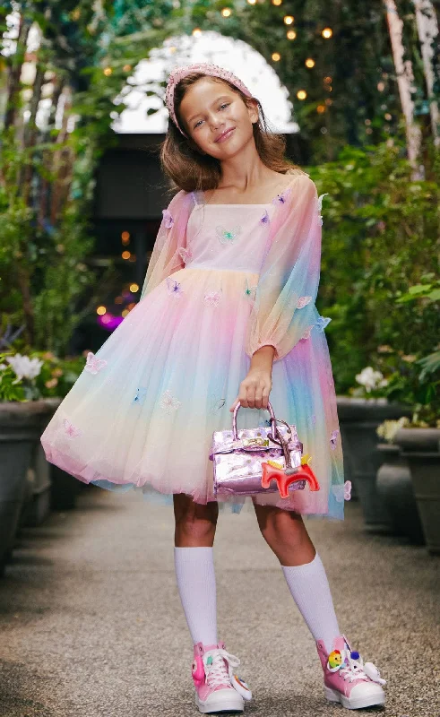 Rainbow Butterfly Ombre Dress Boho unclassified dresses