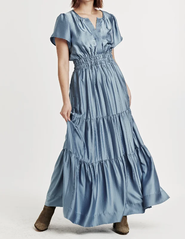 REESE FRONT PLACKET DRESS LICHEN BLUE Engagement unclassified dresses