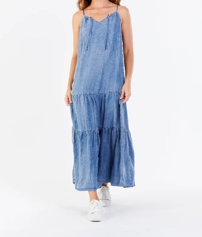 RYO STRAP HALTER DRESS BLUE BRUSH Stylish unclassified dresses