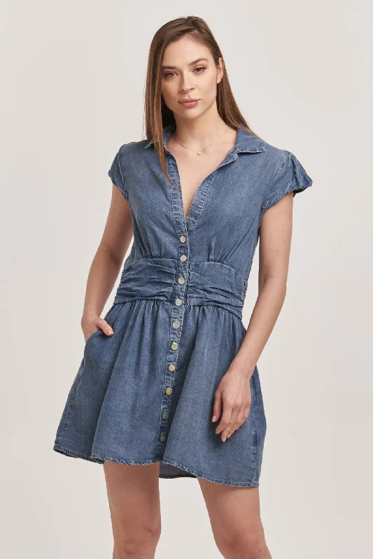 SAWYER BUTTON DOWN DRESS INDEPENDENCE BLUE TENCEL Mesh unclassified dresses