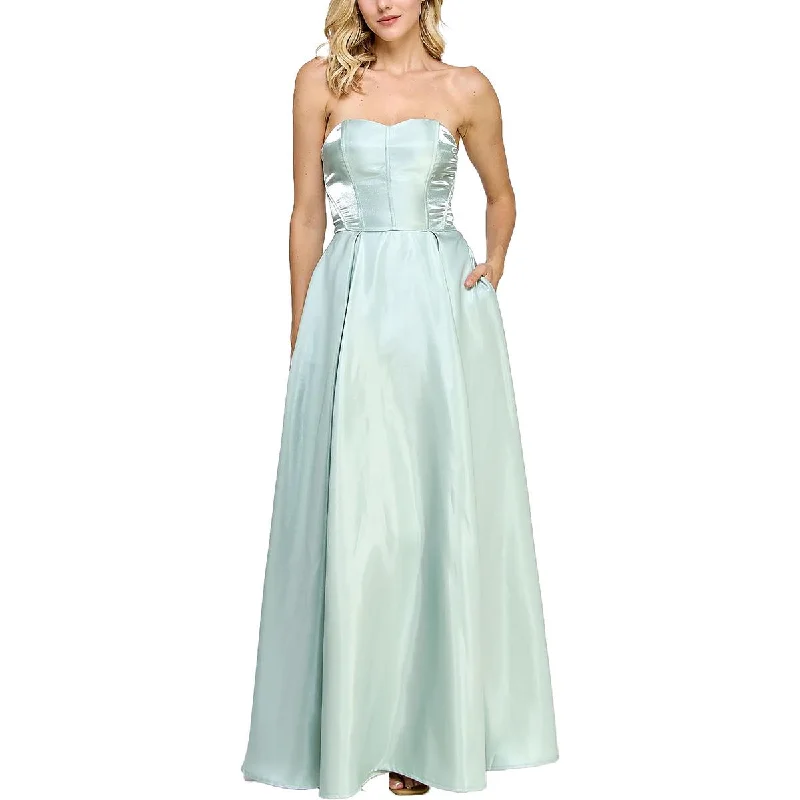 Speechless Womens Shimmer Strapless Evening Dress Beach unclassified dresses