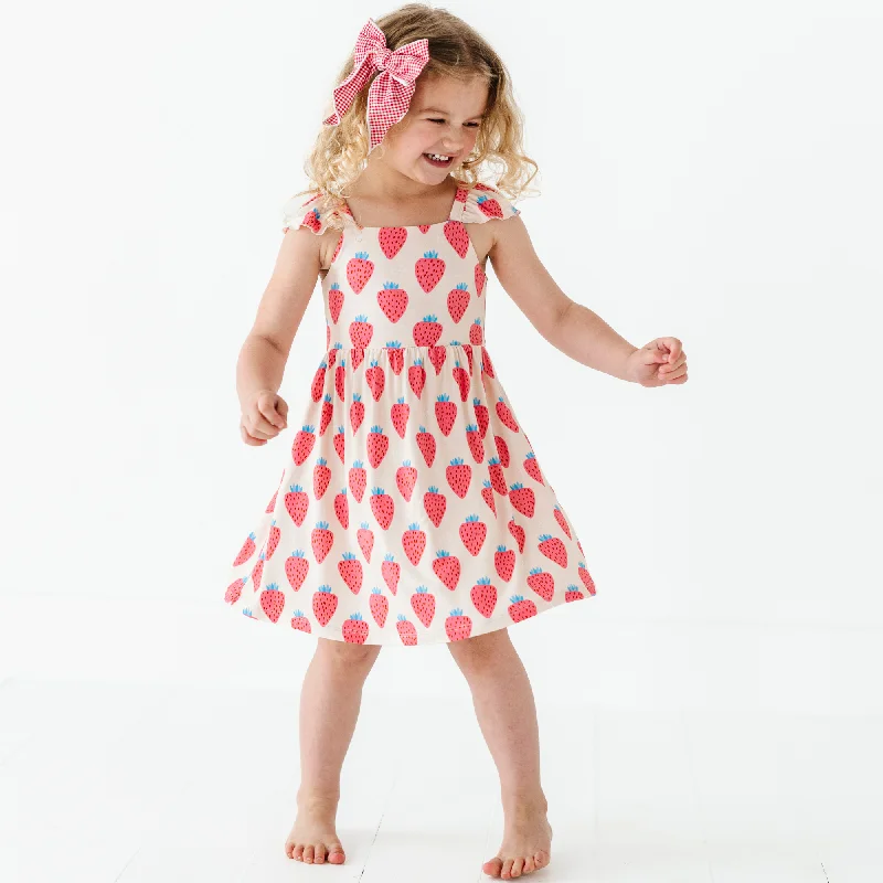 You're My Jam Strawberry Toddler/Girls Dress Beaded unclassified dresses