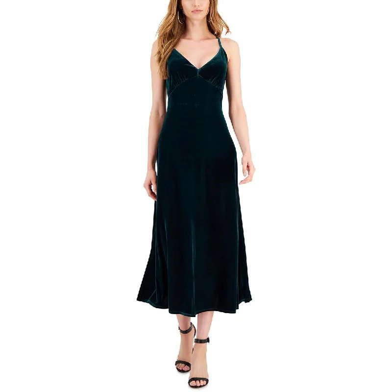 Taylor Womens Petites Velour Spaghetti Straps Evening Dress Vintage unclassified dresses