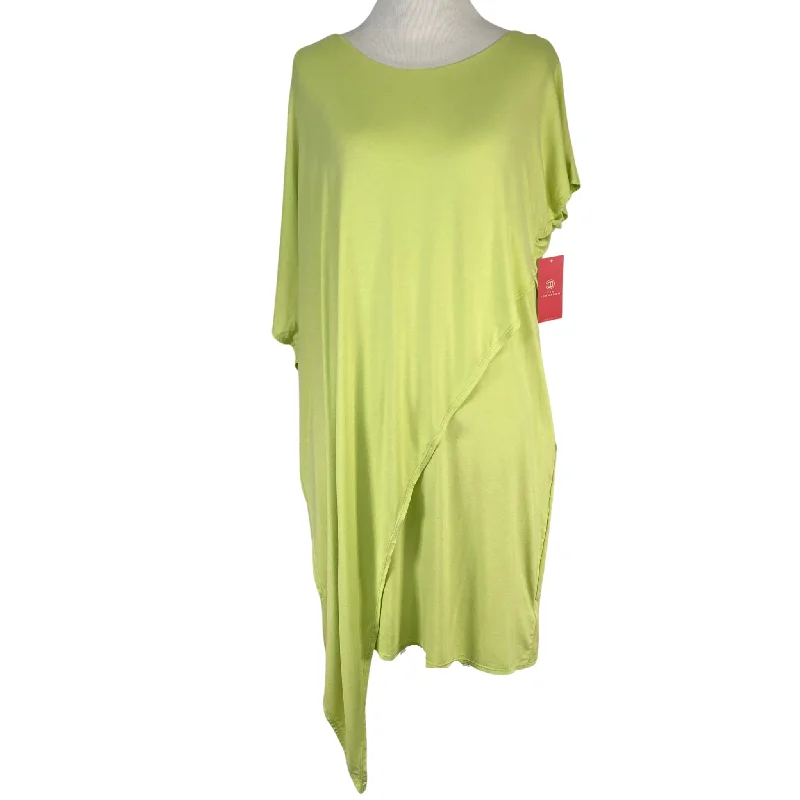 Ten Tomorrow Asymmetrical Green Dress Silk unclassified dresses