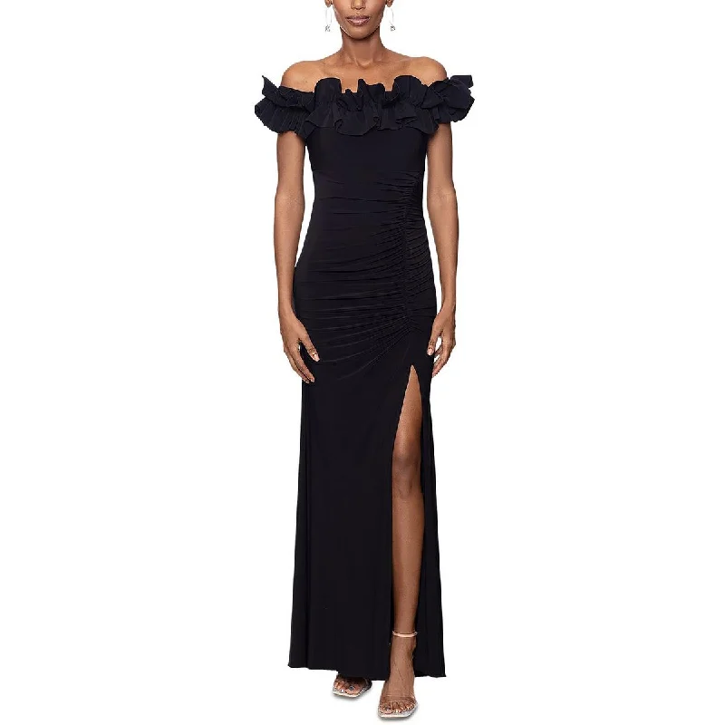 Xscape Womens Knit Off-The-Shoulder Evening Dress Casual chic unclassified dresses