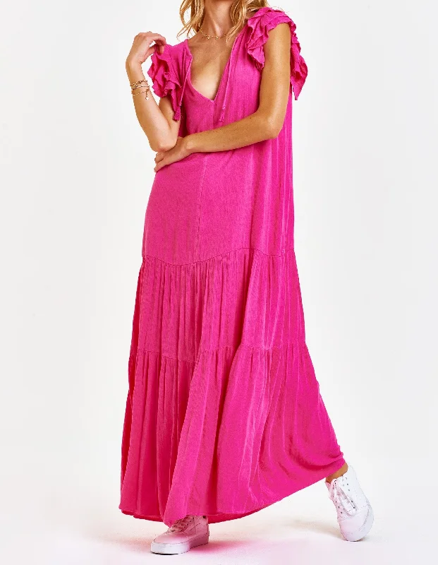 ZARA FRONT SLIT DRESS HAPPY MAGENTA Discounted unclassified dresses