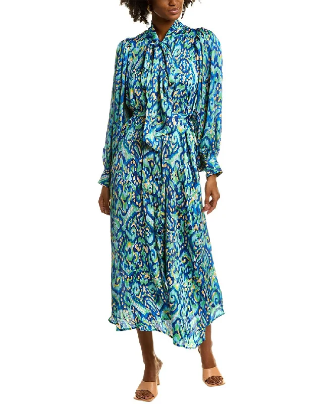 Beulah Scarf Neck Maxi Dress Printed Long Skirt