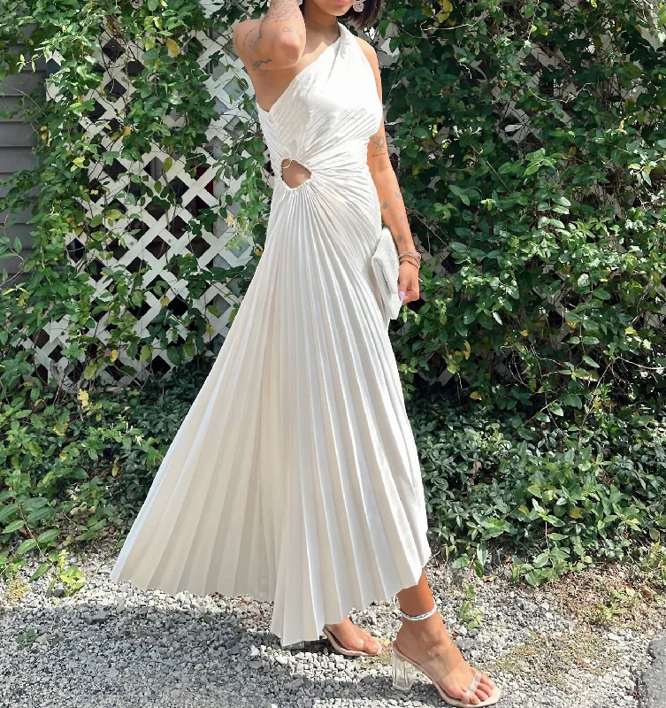 Olympia Maxi Dress In Pearl Wrap Maxi Skirt