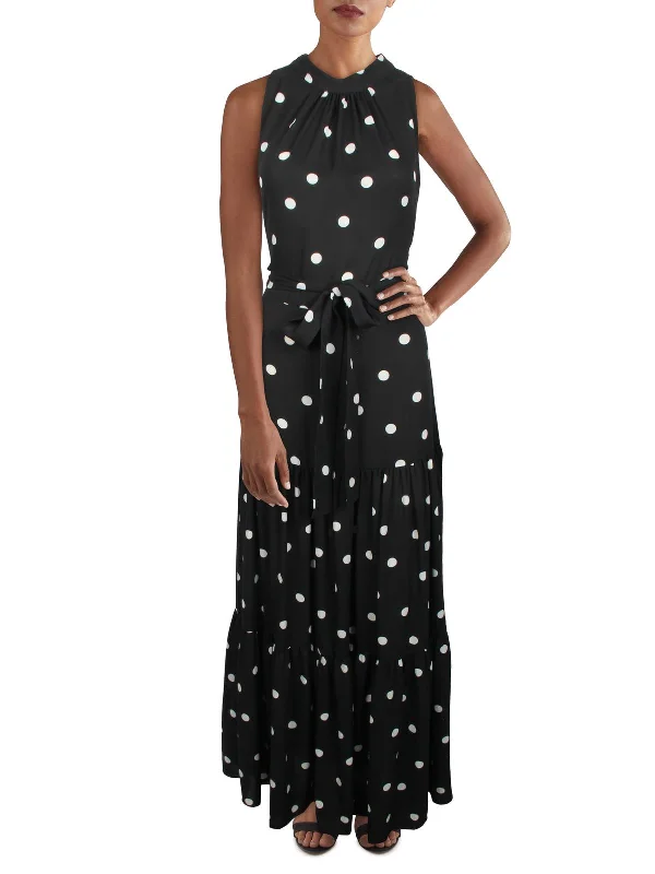 Womens Chiffon Polka Dot Maxi Dress Maxi Skirt Classic