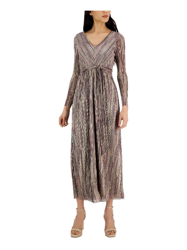 Womens Metallic Long Maxi Dress Plaid Maxi Skirt