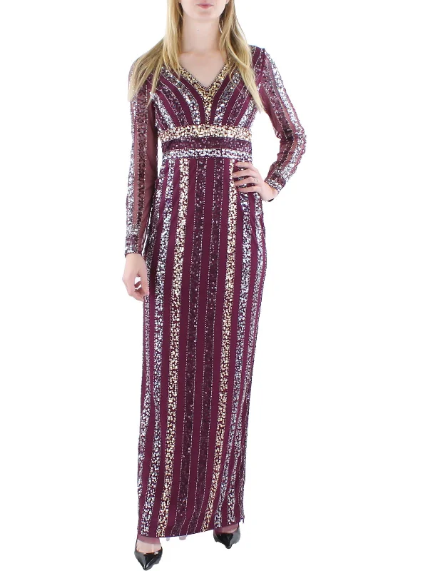 Womens Sequined Maxi Evening Dress Bohemian Maxi Skirt