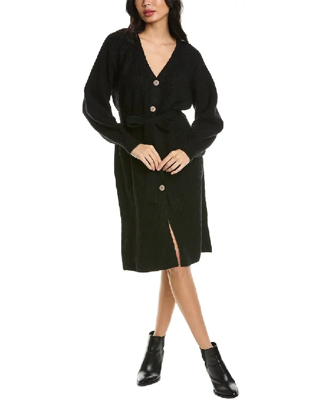 ANNA KAY Button Up Wool-Blend Sweaterdress Cozy Sweater Dress