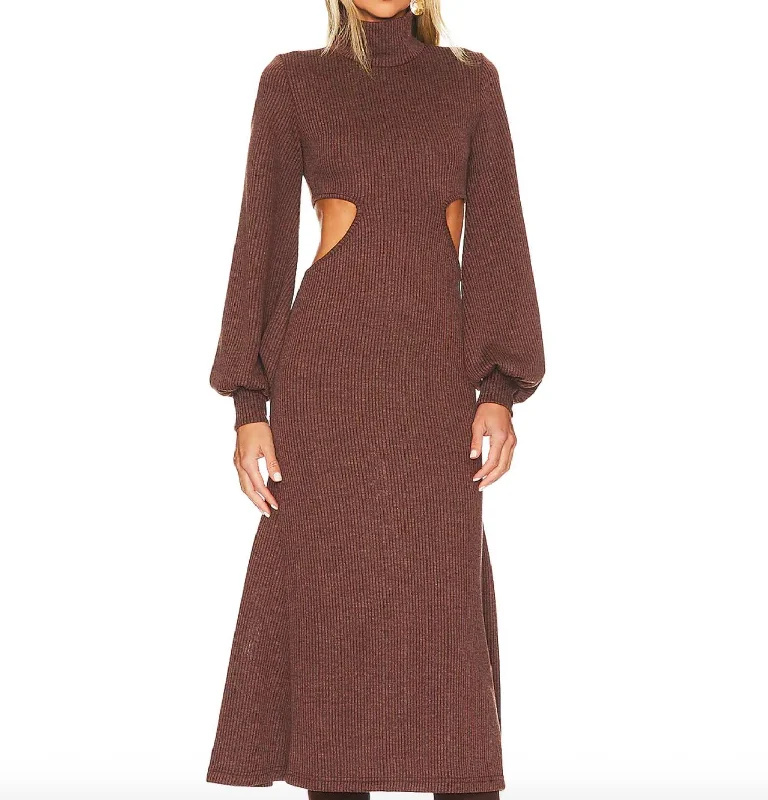 Cocoa Cut Out Sweater Dress Fitted Sweater Dress