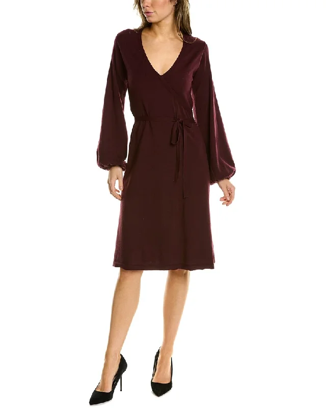 Max Studio Surplice Sweater Dress Long Sleeve Sweater