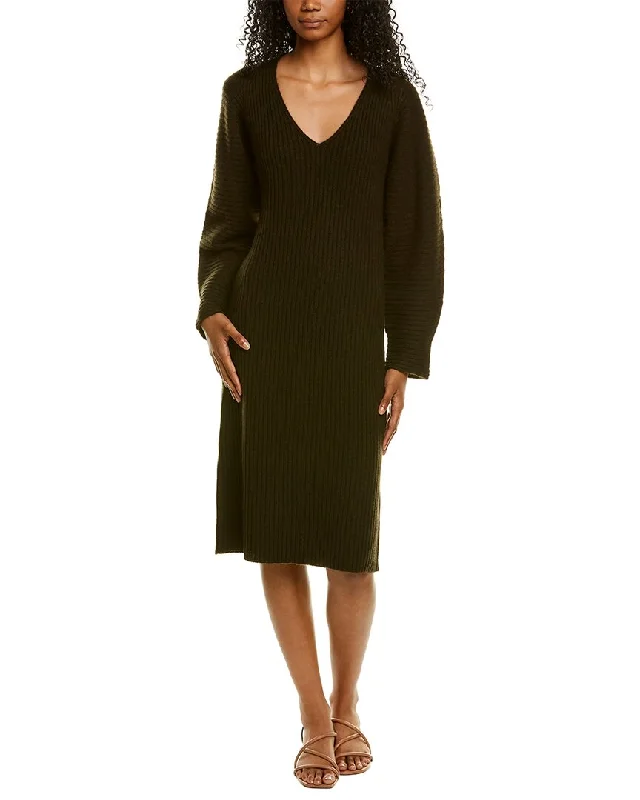 Vince Fitted Dolman Wool-Blend Sweaterdress Comfortable Sweater Dress